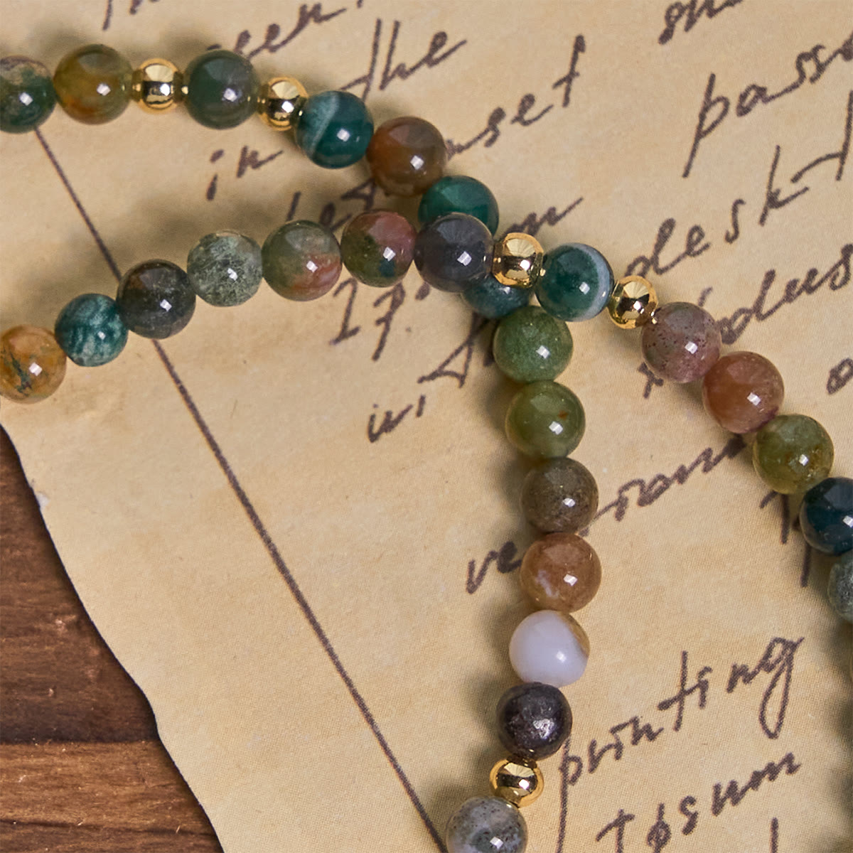 Handmade Earth Tone Rosary Bracelet with Cross & St. Benedict Charm