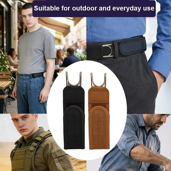 👕Buckle-Free Elastic Waist Belt – Adjustable Stretch Comfort Clip-On Belt for Jeans, Pants & Shorts (2-Pack)