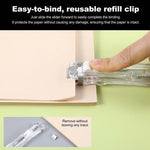 ✨Portable Binder Clip Stapler - Includes 50 reusable clips