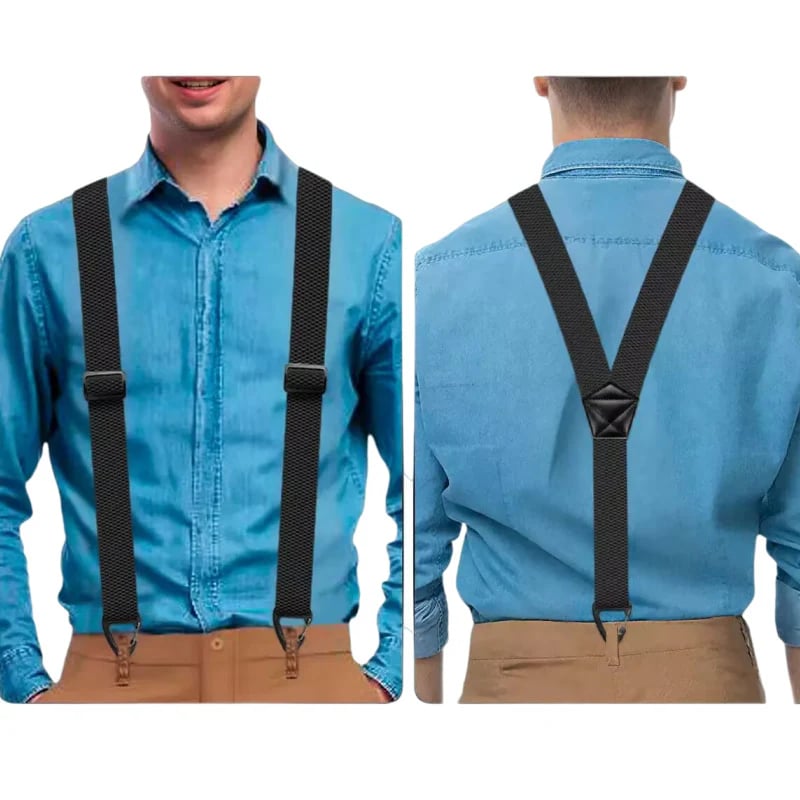 Gentleman's X-Back Suspenders with Hook Clips