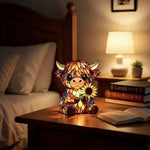 🌻Mother's Day Sale 50% OFF- 🐮Creative Highland Cow  Sunflower LED Night Light