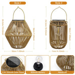✨ Solar Woven Boho Lanterns ✨ | Warm Natural Light, Waterproof, Auto Dusk-to-Dawn