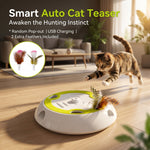 Whack A Mole Cat Mouse Toy for Cats - Interactive Cat Toys with Automatic Feather Mice & No Touch Sensor Required