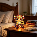 🌻Mother's Day Sale 50% OFF- 🐮Creative Highland Cow  Sunflower LED Night Light