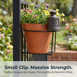 No-Drill Railing Plant Hanger – Snap-On Balcony Planter Holder for Pots, Deck & Fence