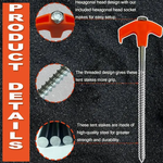 🔥🔥Hot Deal Summer SALE OFF UP TO 50%🔥🔥 4" Screw in Tent Stakes - Ground Anchors Screw
