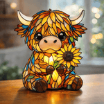 🌻Mother's Day Sale 50% OFF- 🐮Creative Highland Cow  Sunflower LED Night Light