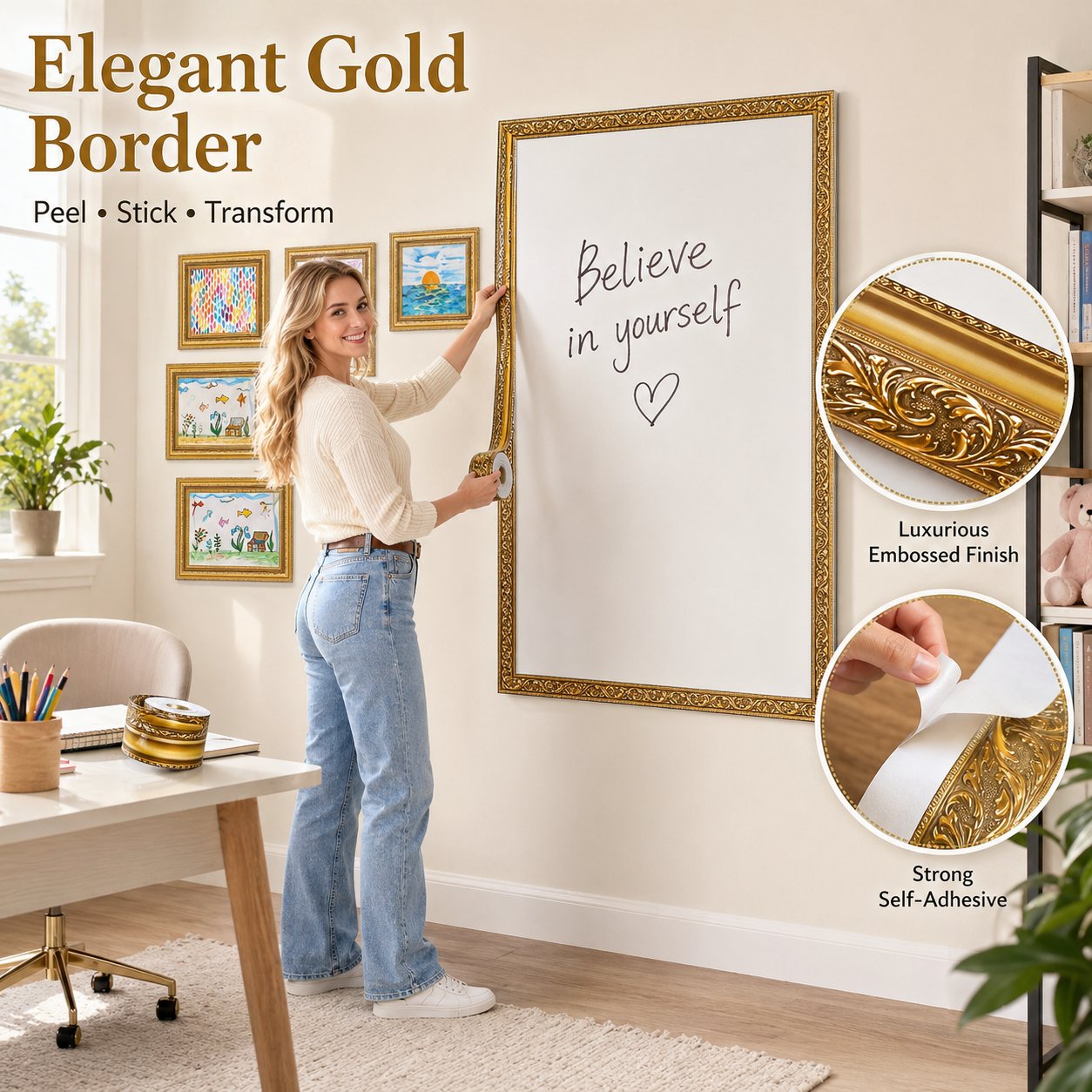 🖼️ Gold Bulletin Board Border – 3PACK 🔥