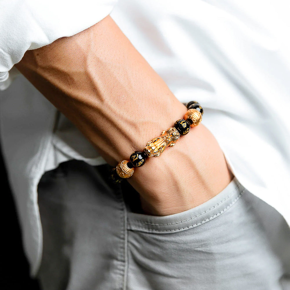 🔥🎉DIYSTAR Pi Xiu Obsidian Bracelet – Unlock Wealth & Attract Good Fortune