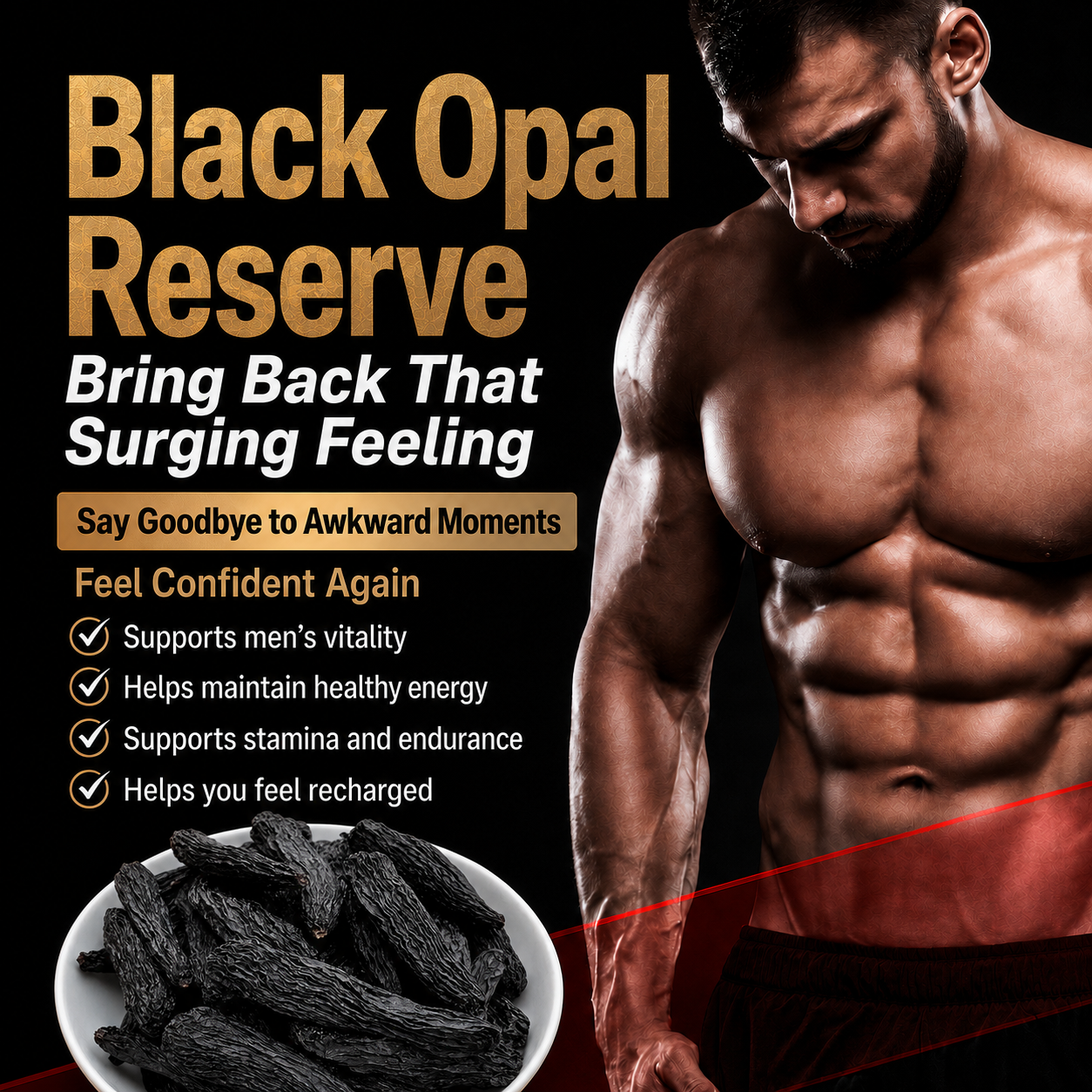 🔥👍Ultimate Testosterone Revival 🚗💯Antioxidant-Rich Black Opal Reserve Slices for Better Bedroom Performance | Support Energy, Stamina & Bedroom Confidence Naturally