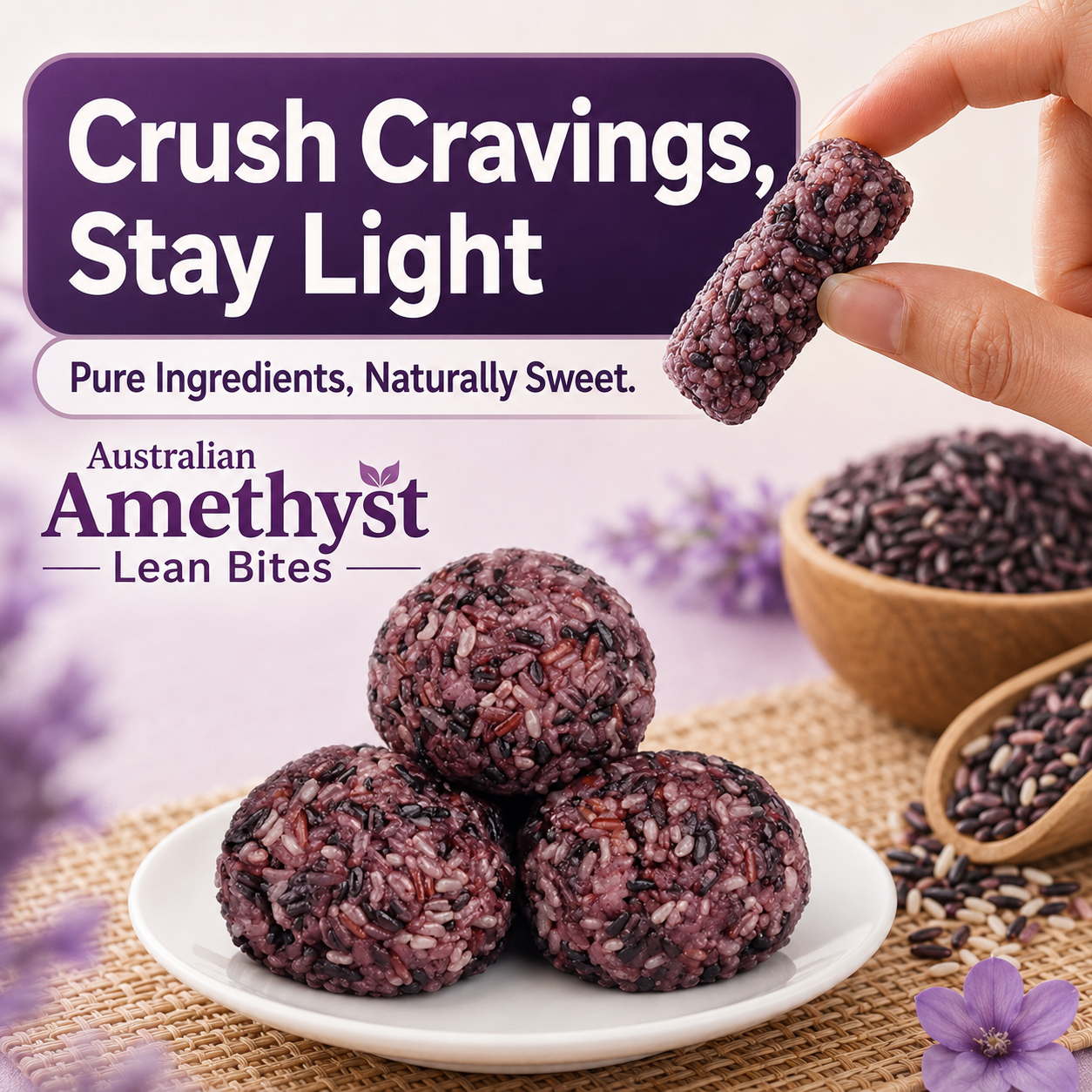 💪Say goodbye to high-calorie snacking—eat clean, stay lean! 💚 Australian Amethyst Lean Bites
