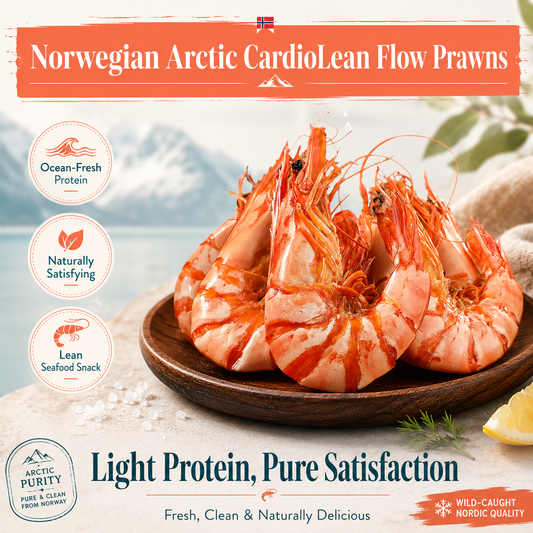 🦐Say goodbye to high-calorie snacking—eat clean, stay lean! 🌊 Norwegian Arctic CardioLean Flow Prawns