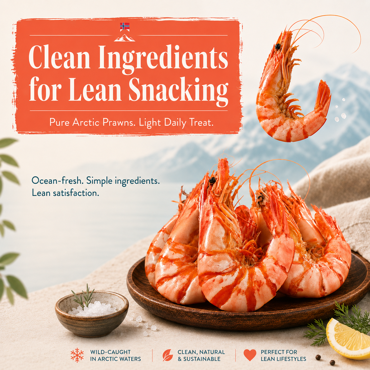 🦐Say goodbye to high-calorie snacking—eat clean, stay lean! 🌊 Norwegian Arctic CardioLean Flow Prawns