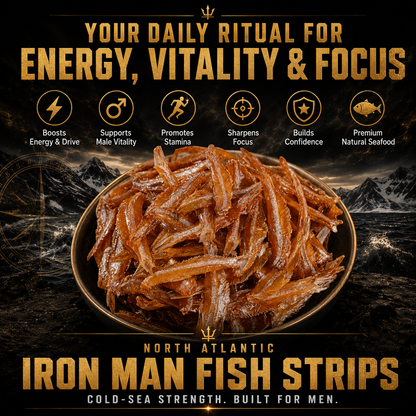 🔥👍Ultimate Testosterone Revival 🚗💯Antioxidant-Rich North Atlantic Iron Man Fish Strips Slices for Better Bedroom Performance | Support Energy, Stamina & Bedroom Confidence Naturally
