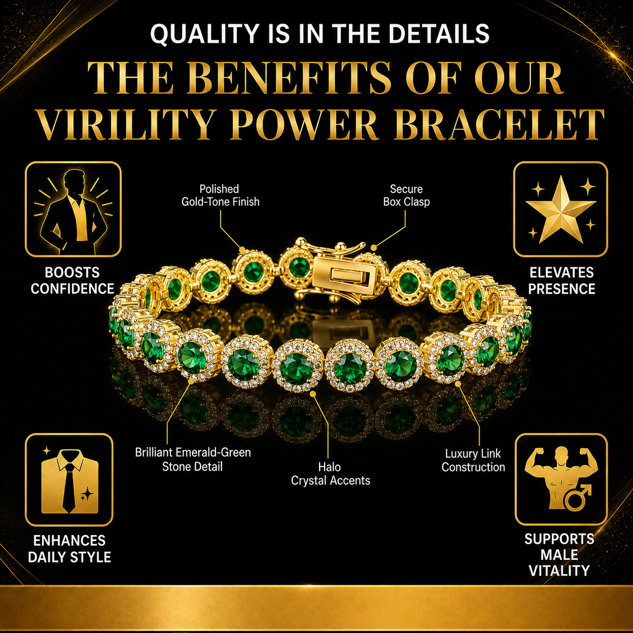 🔥Men’s Strength & Vitality Bracelet💪Upgrade Your Energy, Style, and Confidence