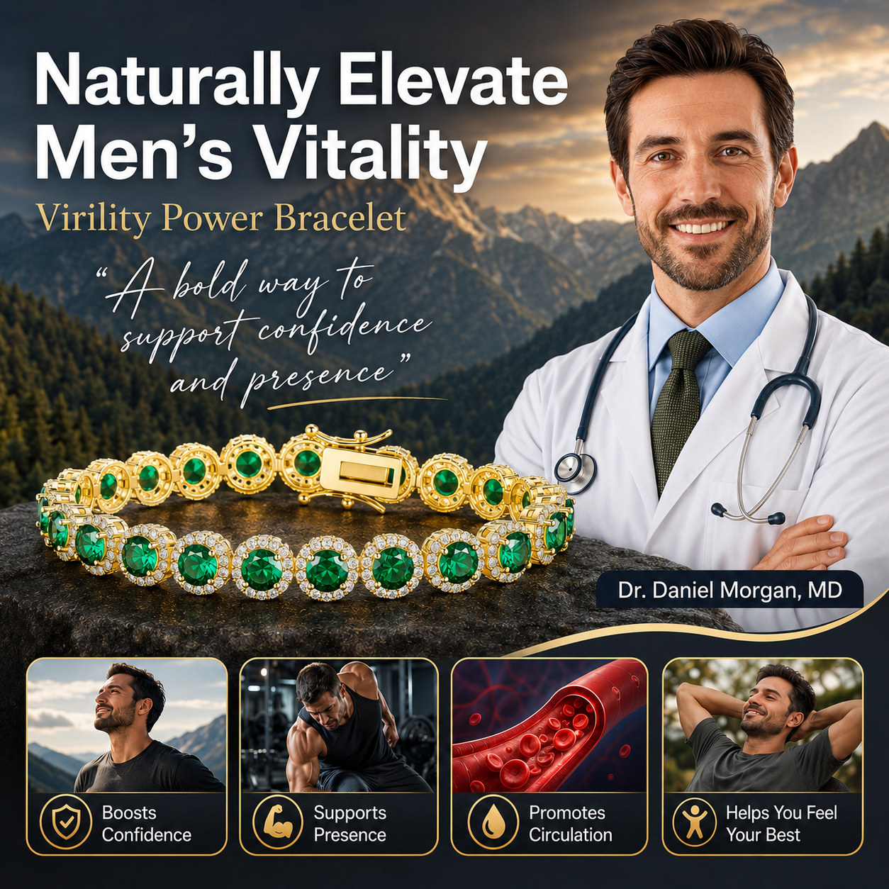 🔥Men’s Strength & Vitality Bracelet💪Upgrade Your Energy, Style, and Confidence