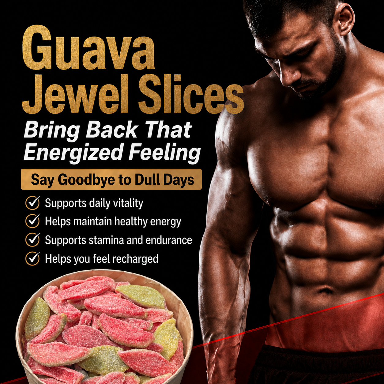 🥇🥦Ultimate Vitality Revival ✅💯Antioxidant-Rich Guava Jewel Slices for Better Performance | Support Energy, Stamina & Confidence Naturally