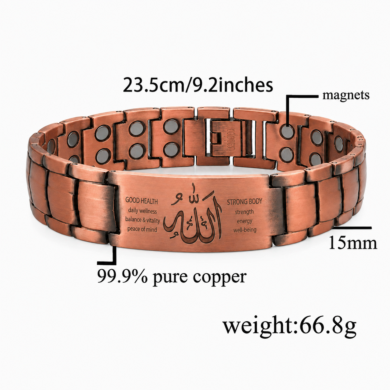 Double Strength Copper Magnetic Therapy Bracelet