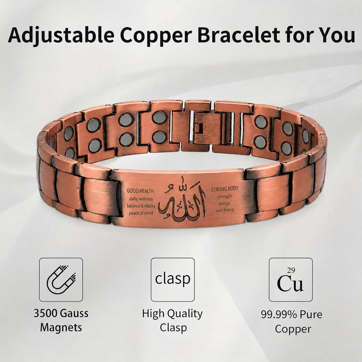 Double Strength Copper Magnetic Therapy Bracelet