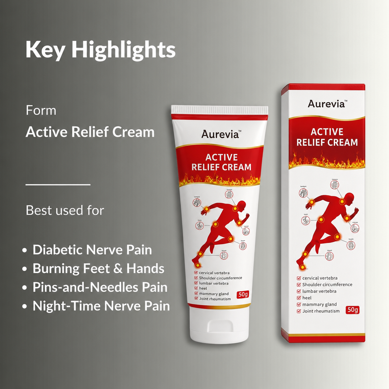 Aurevia™ Active Relief Cream Rapid Nerve Pain Relief Cream