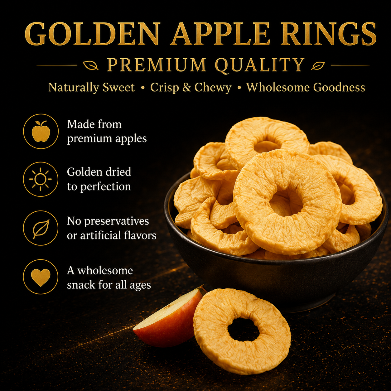 🥇🥦Ultimate Testosterone Revival ✅💯Antioxidant-Rich Golden Apple Rings Slices for Better Bedroom Performance | Support Energy, Stamina & Bedroom Confidence Naturally