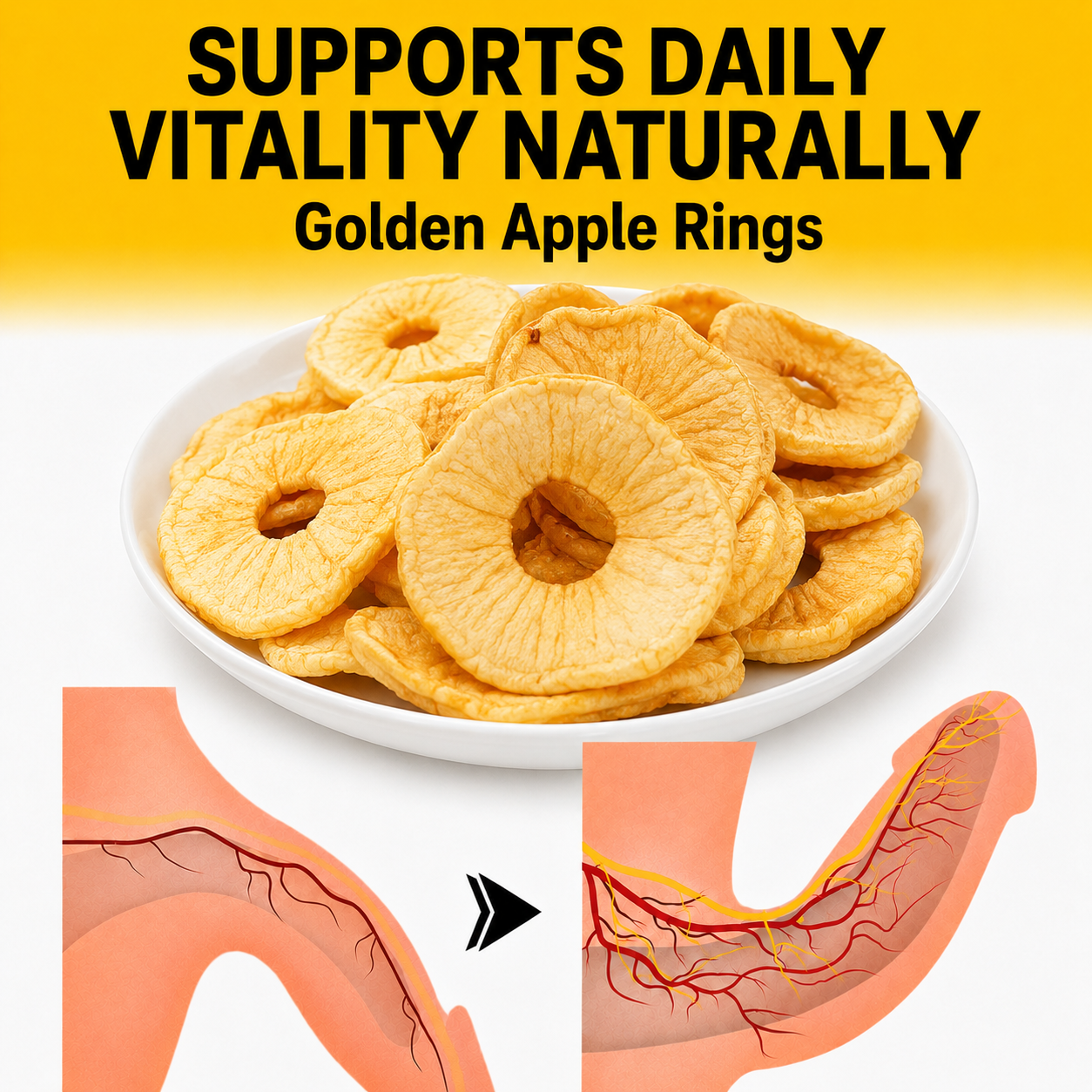 🥇🥦Ultimate Testosterone Revival ✅💯Antioxidant-Rich Golden Apple Rings Slices for Better Bedroom Performance | Support Energy, Stamina & Bedroom Confidence Naturally