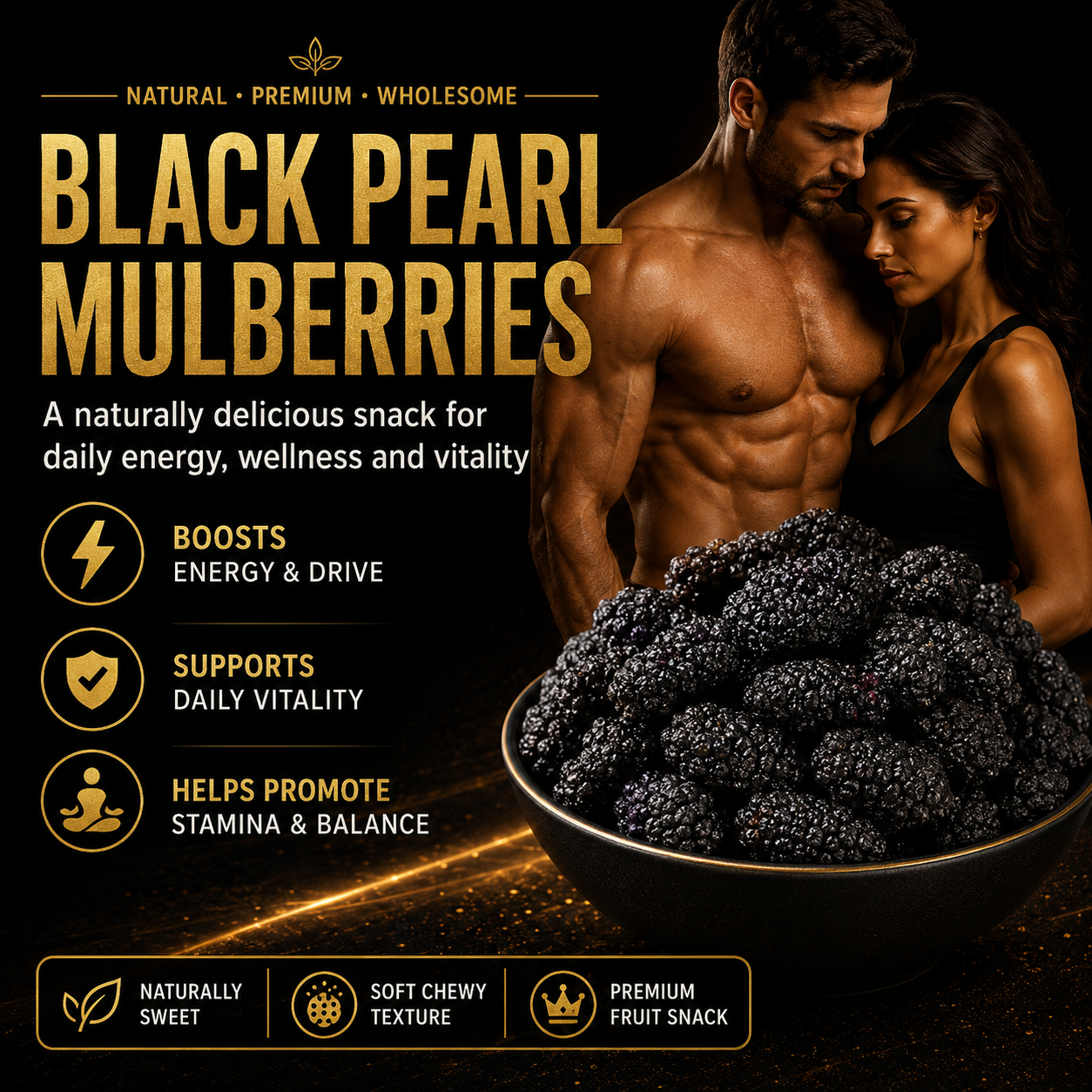 🏆 Ultimate Testosterone Revival 🔥 ✅ 💯 Black Pearl Mulberries Slices for Better Bedroom Performance