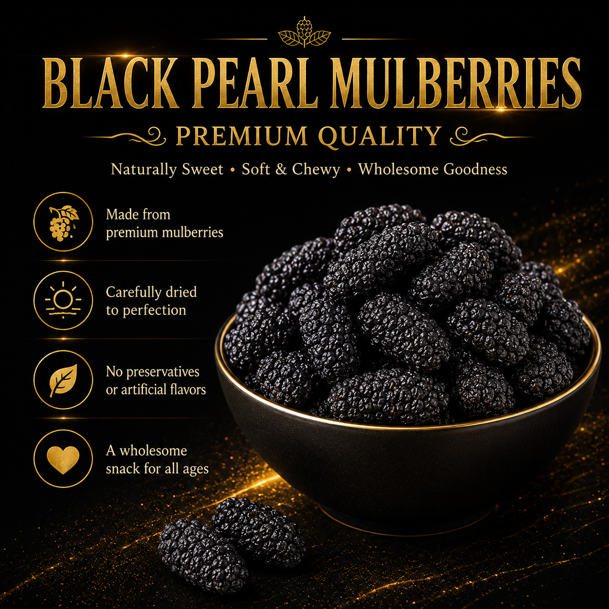 🏆 Ultimate Testosterone Revival 🔥 ✅ 💯 Black Pearl Mulberries Slices for Better Bedroom Performance