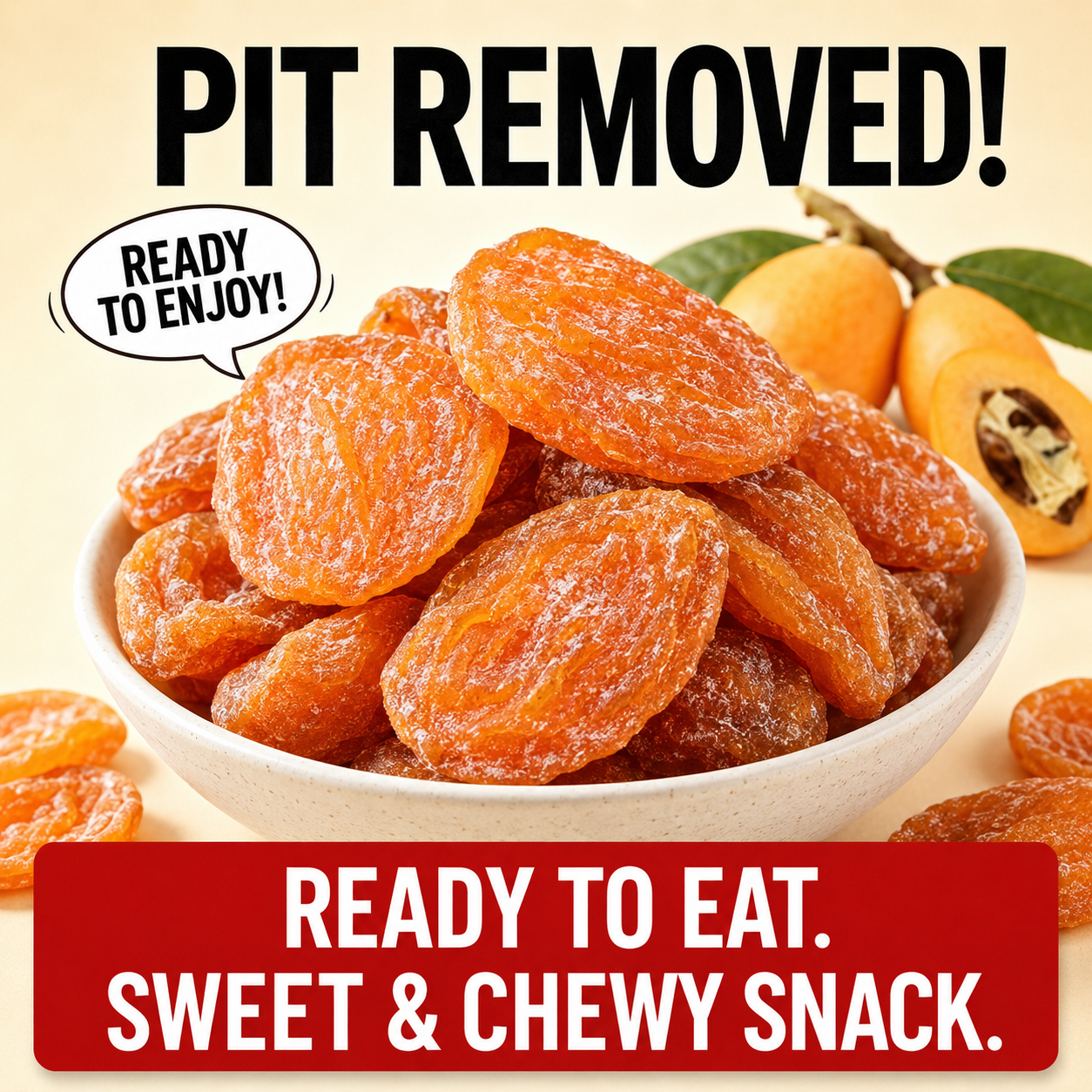 💪 Smart Daily Snack Choice ✅🌿 Antioxidant-Rich Dried Loquat Slices for Energy Support, Fresh Flavor & Natural Confidence