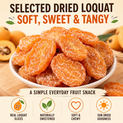💪 Smart Daily Snack Choice ✅🌿 Antioxidant-Rich Dried Loquat Slices for Energy Support, Fresh Flavor & Natural Confidence