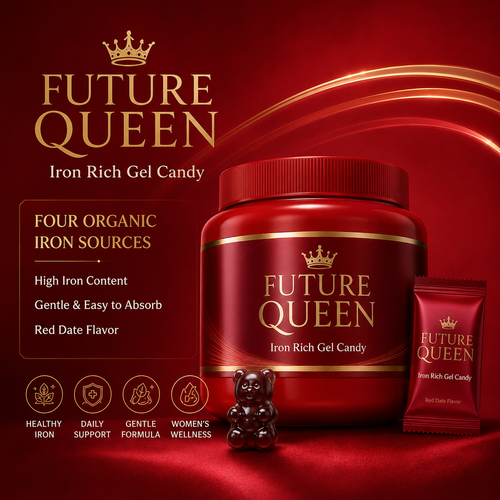 ✨ FUTURE QUEEN Prenatal Iron Gummies for Women – Gentle Daily Iron Support for Mom, Baby Development & Healthy-Looking Hair 🌸🧸