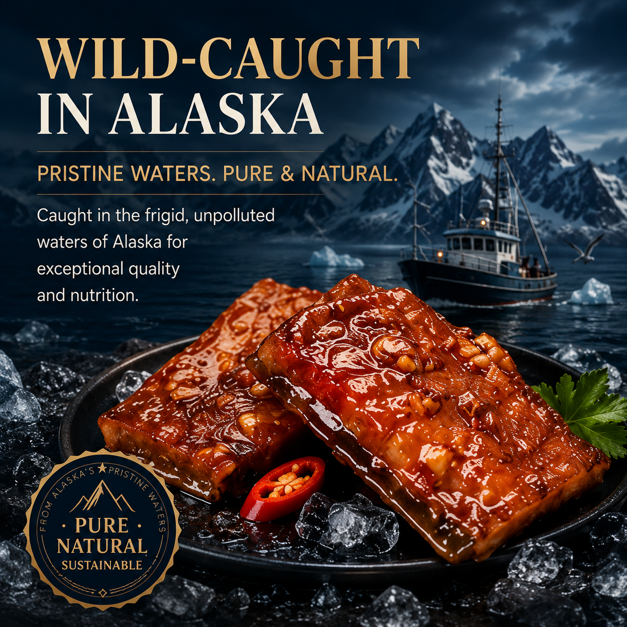 🔥 Alaskan Wild Fish Tail Fillet — Bold Flavor, Chewy Bite & Deep-Sea Nutrition 🌊