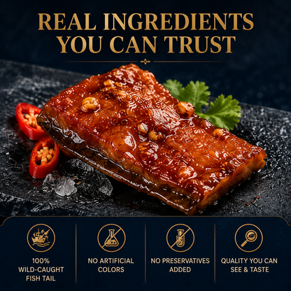 🔥 Alaskan Wild Fish Tail Fillet — Bold Flavor, Chewy Bite & Deep-Sea Nutrition 🌊