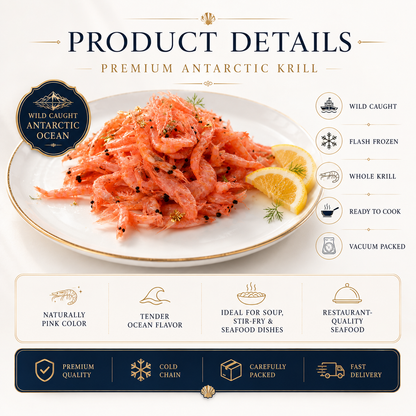 🦐 Southern Ocean Ruby Krill Reserve — Wild-Caught Antarctic Krill  Pure Antarctic Waters · Naturally Rich Flavor · Premium Seafood Selection