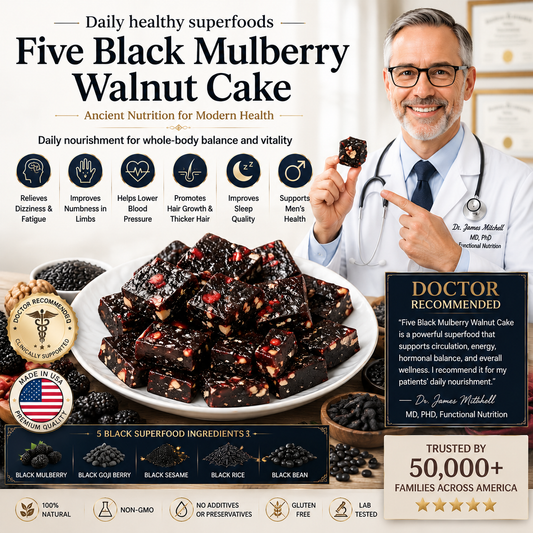 🌿 Natural Mulberry Walnut Black Grain Pastry | Healthy Daily Nutrition Snack
