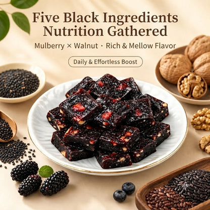 🌿 Natural Mulberry Walnut Black Grain Pastry | Healthy Daily Nutrition Snack