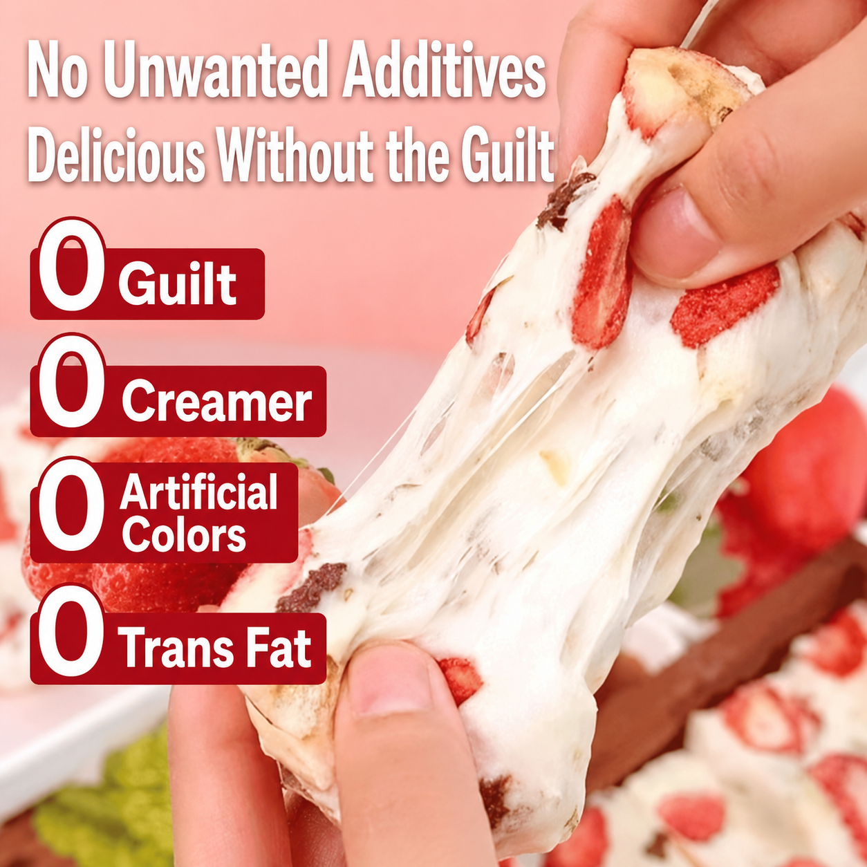 Irresistibly Chewy Strawberry Goat Milk Nougat — Creamy, Fruity & Deliciously Stretchy 🍓🥛