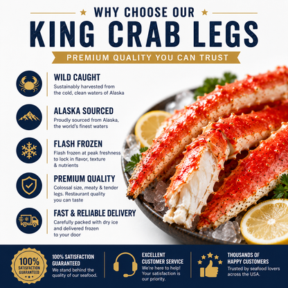 Flash-Frozen Alaskan KingCrab Legs - Wild-Caught, Sweet &Tender Meat