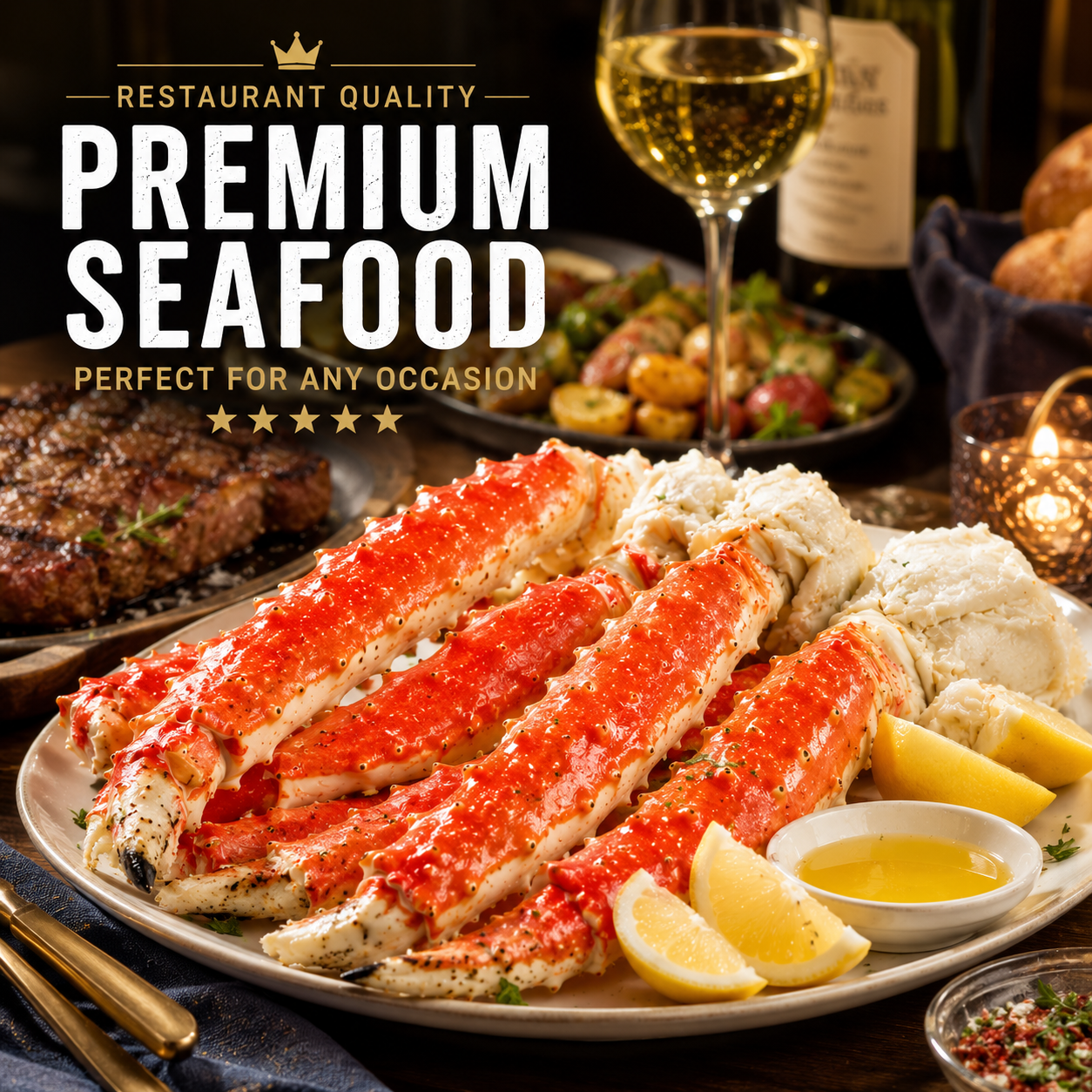 Flash-Frozen Alaskan KingCrab Legs - Wild-Caught, Sweet &Tender Meat