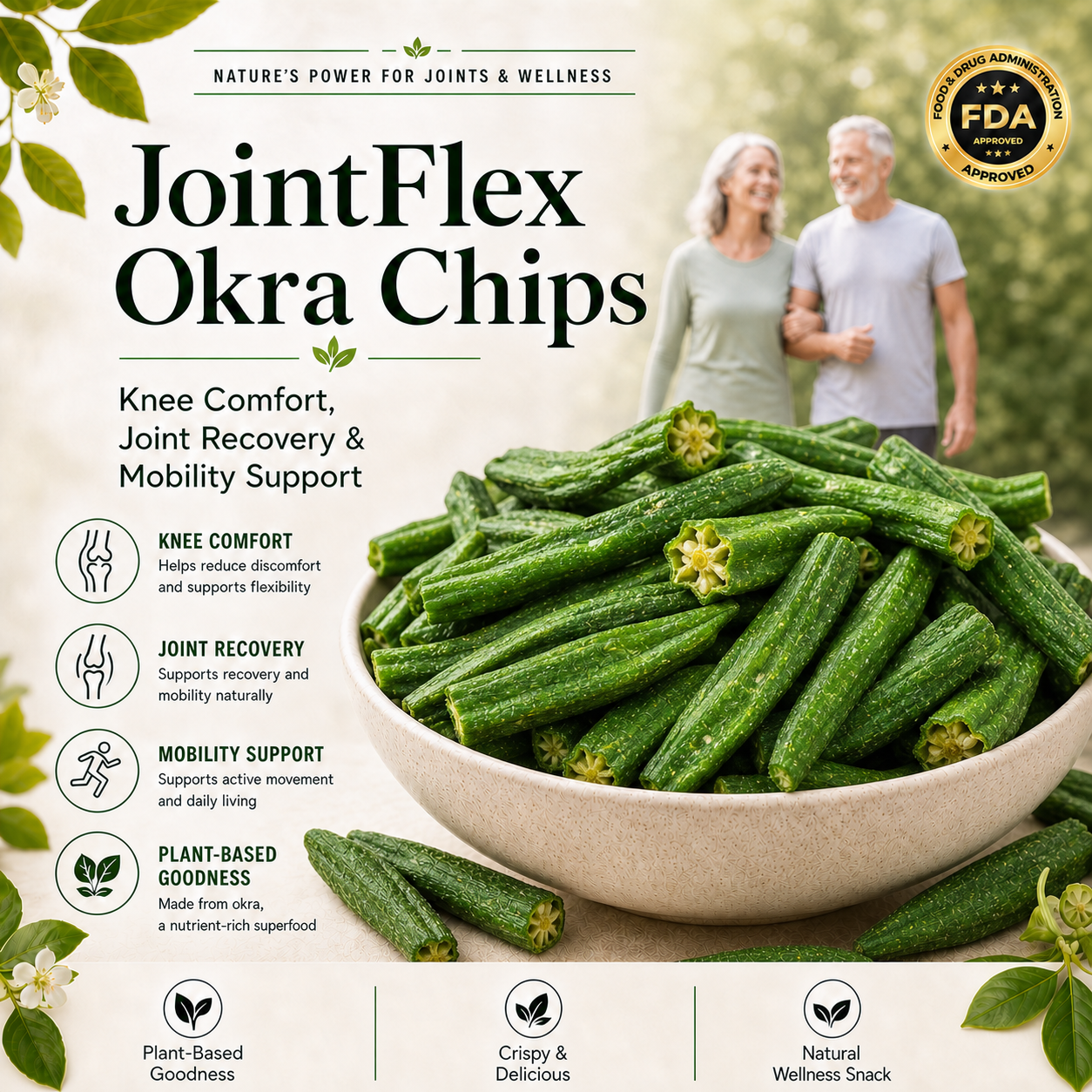 🌿 JointFlex Okra Chips 🥬 | Knee Comfort, Joint Recovery &amp; Mobility Support
