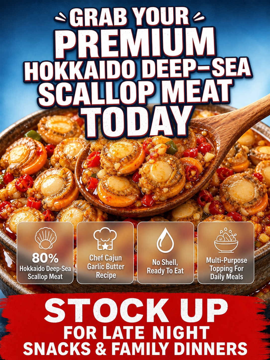 Hokkaido Deep-Sea Scallops🌊Supports digestion, lowers blood sugar and blood pressure🩸and treats osteoporosis💪