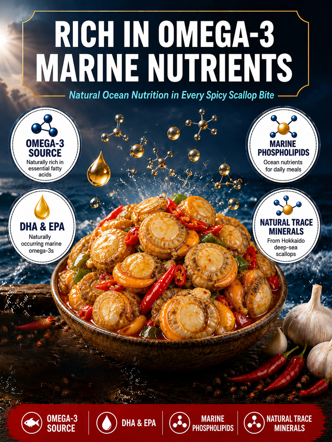 Hokkaido Deep-Sea Scallops🌊Supports digestion, lowers blood sugar and blood pressure🩸and treats osteoporosis💪