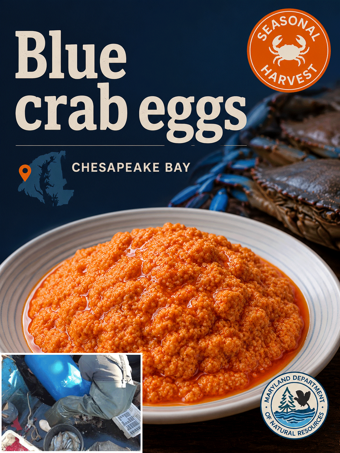 Premium Chesapeake BayBlue Crab Eggs - AuthenticSeasonal Gourmet SeafoodDelicacy