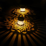 Decorative Solar Mandala Lights | Warm Amber Glow, Waterproof, Auto On/Off for Garden & Patio