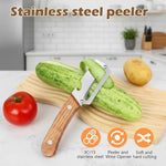 😍Wooden-Handled Stainless Steel Sharp Peeler