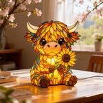 🌻Mother's Day Sale 50% OFF- 🐮Creative Highland Cow  Sunflower LED Night Light