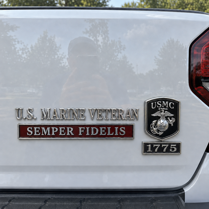 USMC car emblem metal badge detail image